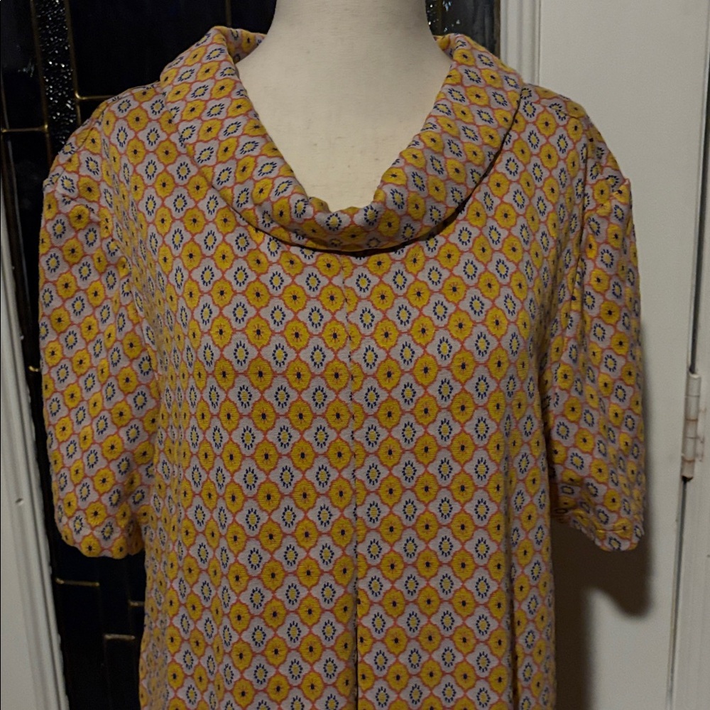 Tyler Boe Yellow and White Geometric Mini Dress - Picture 2 of 10
